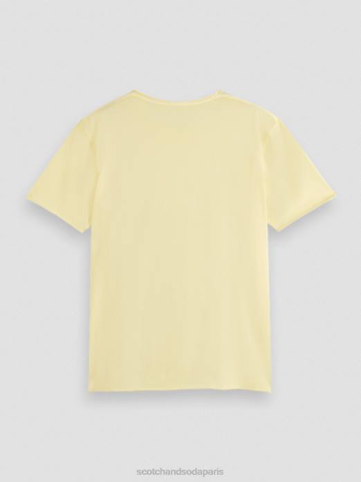 Scotch & Soda Hommes t-shirt coupe décontractée à bords bruts banane vêtements 4HB4386