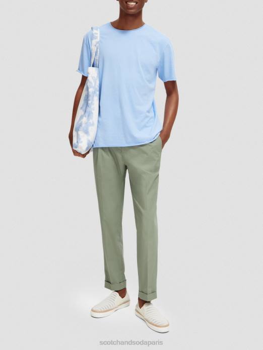 Scotch & Soda Hommes t-shirt coupe décontractée à bords bruts mer bleue vêtements 4HB4383