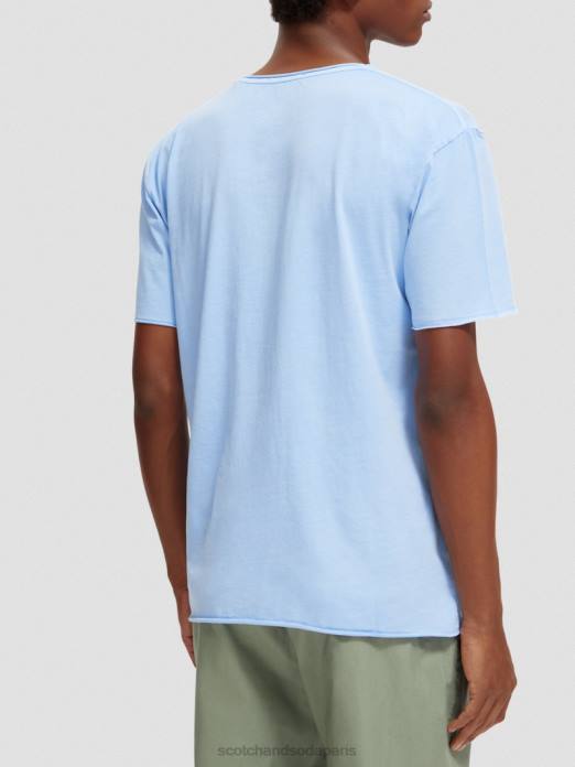 Scotch & Soda Hommes t-shirt coupe décontractée à bords bruts mer bleue vêtements 4HB4383