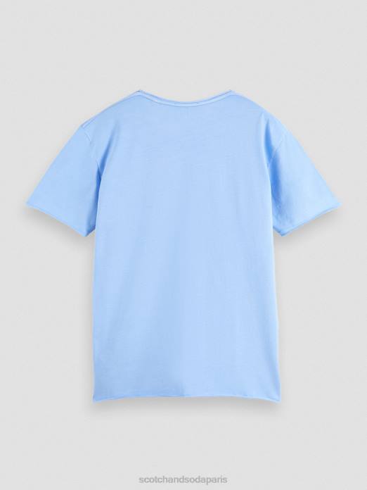 Scotch & Soda Hommes t-shirt coupe décontractée à bords bruts mer bleue vêtements 4HB4383