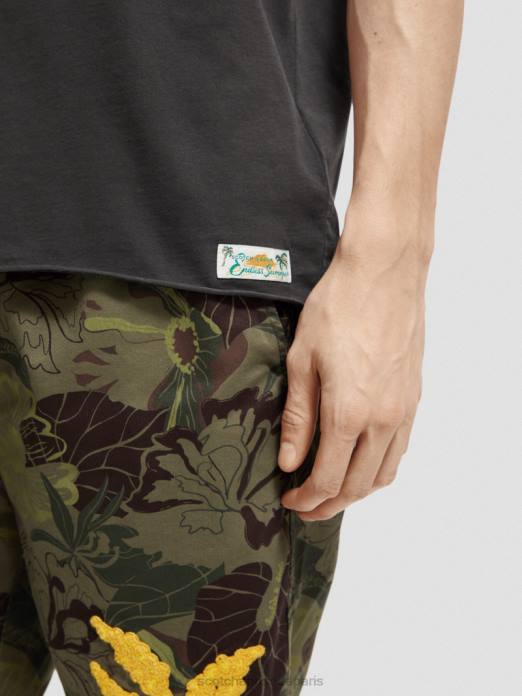 Scotch & Soda Hommes t-shirt coupe décontractée à bords bruts noir vêtements 4HB4384