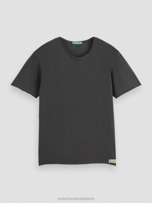Scotch & Soda Hommes t-shirt coupe décontractée à bords bruts noir vêtements 4HB4384