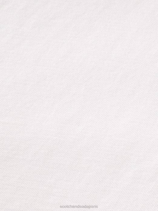 Scotch & Soda Hommes t-shirt coupe décontractée en coton biologique à bords francs blanc vêtements 4HB4454