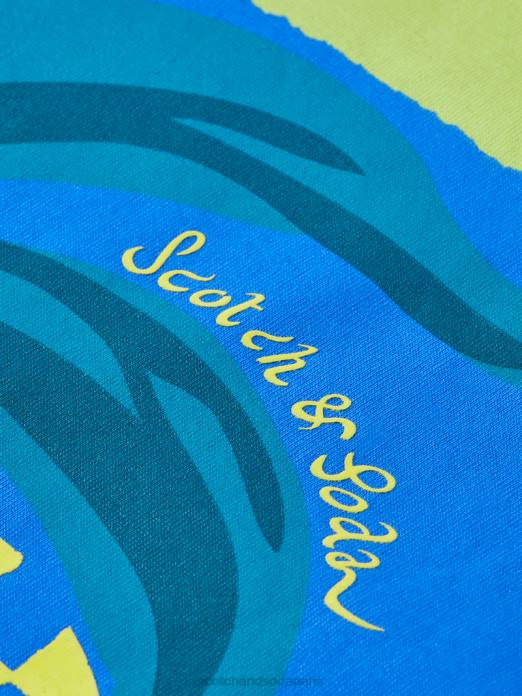 Scotch & Soda Hommes t-shirt coupe décontractée en coton biologique à motif artistique baie vêtements 4HB4416