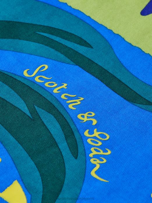 Scotch & Soda Hommes t-shirt coupe décontractée en coton biologique à motif artistique blanc vêtements 4HB4417