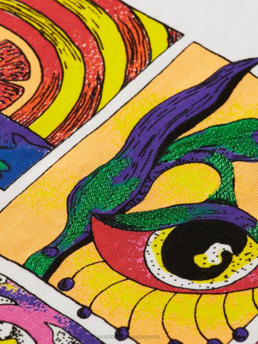 Scotch & Soda Hommes t-shirt coupe décontractée à motif artistique biologique blanc vêtements 4HB4359