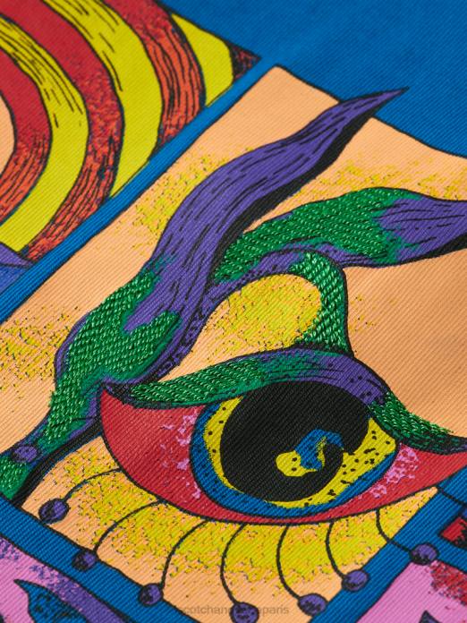 Scotch & Soda Hommes t-shirt coupe décontractée à motif artistique biologique iris bleu vêtements 4HB4360