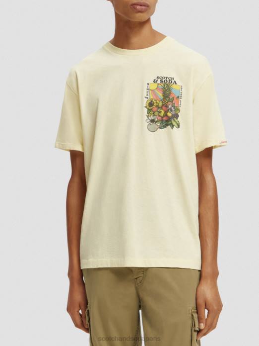 Scotch & Soda Hommes t-shirt décontracté à motif artistique banane vêtements 4HB4458