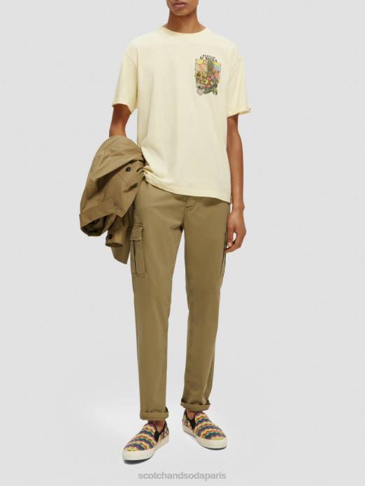 Scotch & Soda Hommes t-shirt décontracté à motif artistique banane vêtements 4HB4458