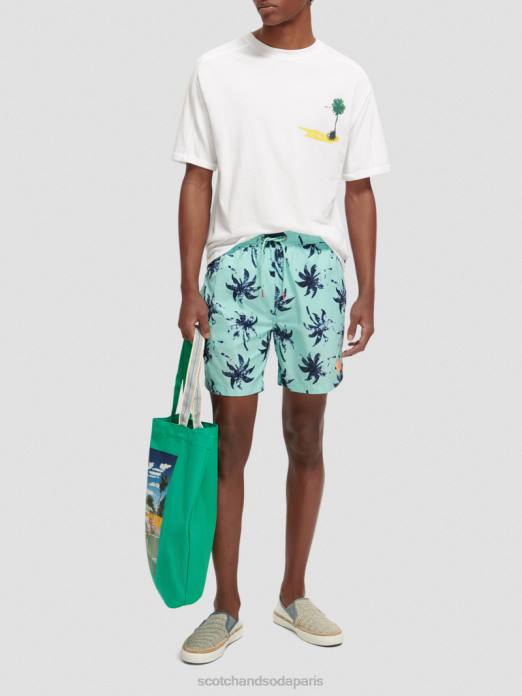 Scotch & Soda Hommes t-shirt décontracté à motif artistique blanc vêtements 4HB4420