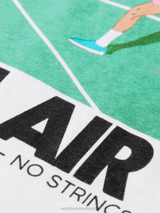 Scotch & Soda Hommes t-shirt décontracté à motif artistique blanc vêtements 4HB4420