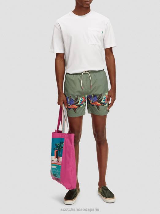 Scotch & Soda Hommes t-shirt décontracté à motif artistique blanc vêtements 4HB4422