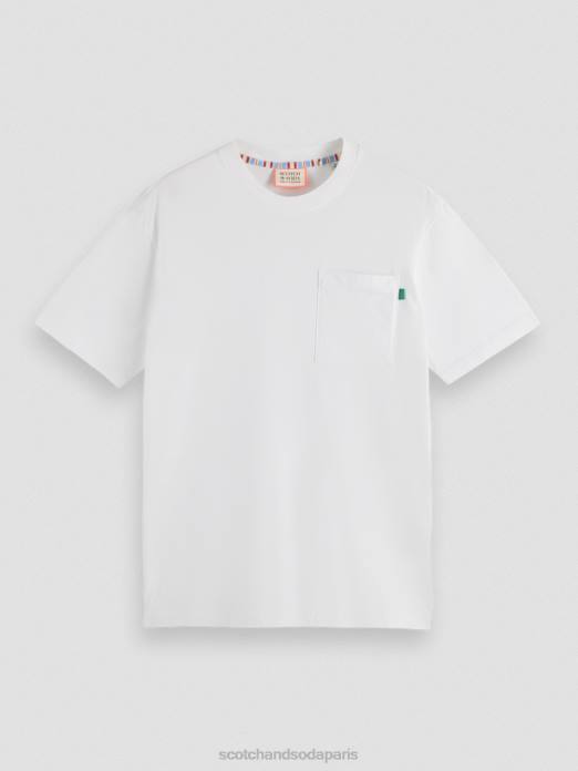 Scotch & Soda Hommes t-shirt décontracté à motif artistique blanc vêtements 4HB4422