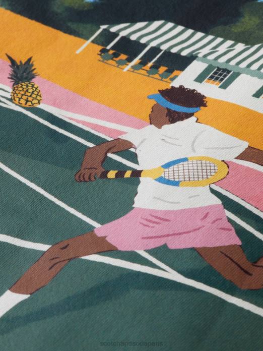 Scotch & Soda Hommes t-shirt décontracté à motif artistique blanc vêtements 4HB4422