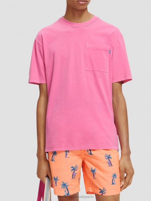 Scotch & Soda Hommes t-shirt décontracté à motif artistique cerise vêtements 4HB4423