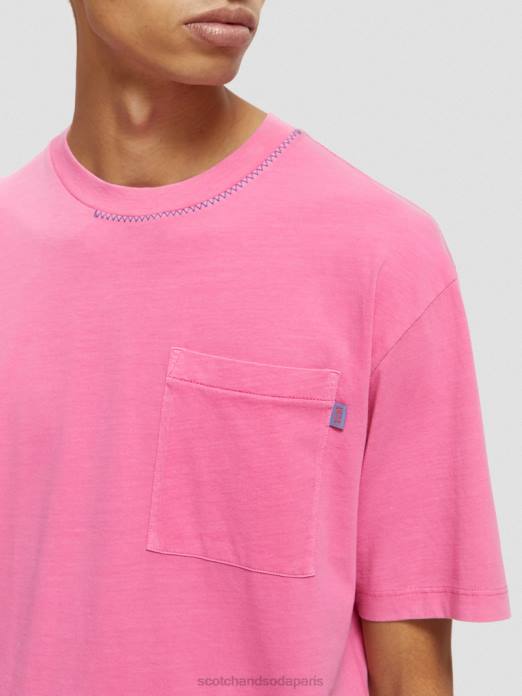 Scotch & Soda Hommes t-shirt décontracté à motif artistique cerise vêtements 4HB4423