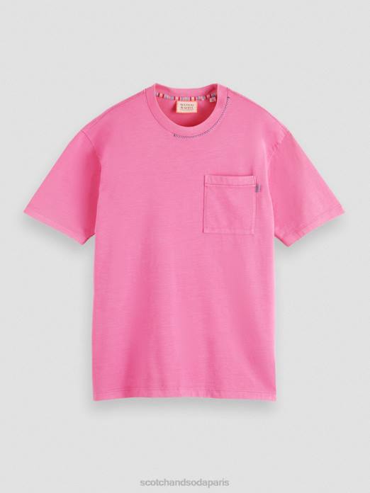 Scotch & Soda Hommes t-shirt décontracté à motif artistique cerise vêtements 4HB4423