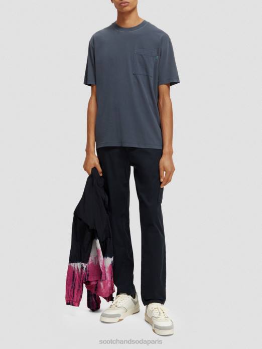 Scotch & Soda Hommes t-shirt décontracté à motif artistique marine vêtements 4HB4424