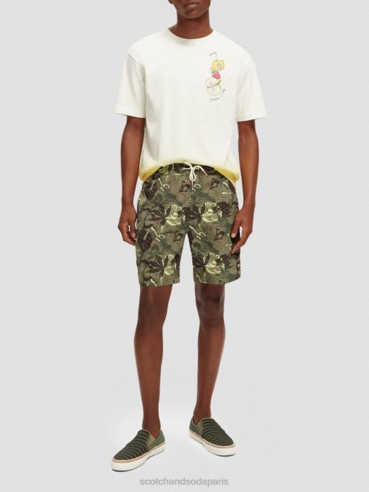 Scotch & Soda Hommes t-shirt décontracté à motif imprimé dip-dye blanc vêtements 4HB4418