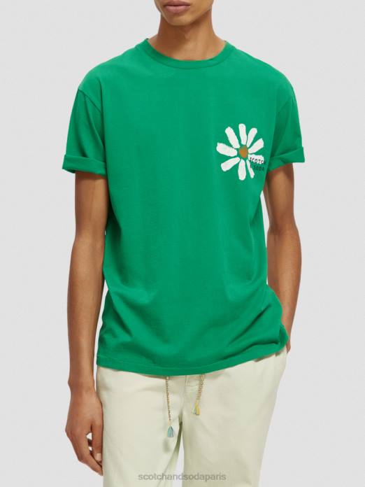 Scotch & Soda Hommes t-shirt délavé à motif artistique amazone vêtements 4HB4447