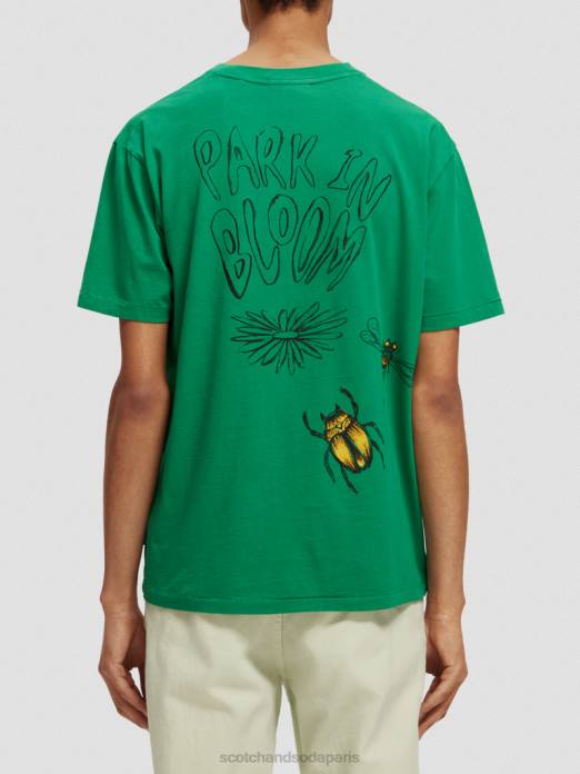 Scotch & Soda Hommes t-shirt délavé à motif artistique amazone vêtements 4HB4447