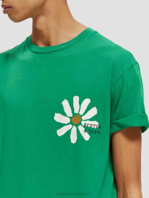 Scotch & Soda Hommes t-shirt délavé à motif artistique amazone vêtements 4HB4447