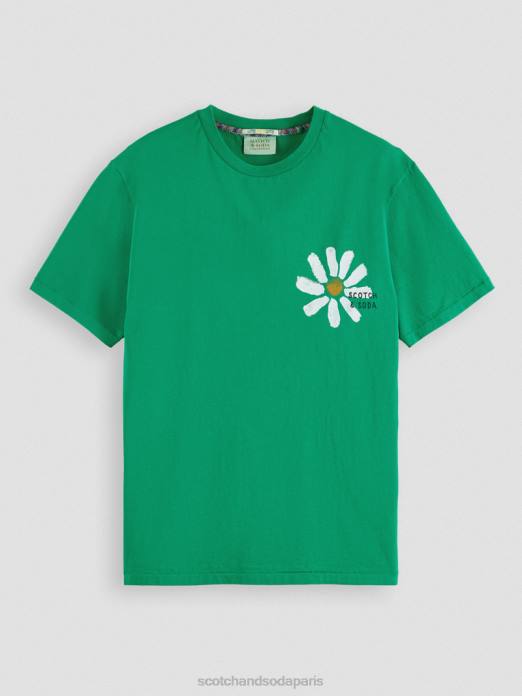 Scotch & Soda Hommes t-shirt délavé à motif artistique amazone vêtements 4HB4447