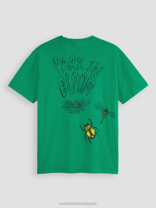 Scotch & Soda Hommes t-shirt délavé à motif artistique amazone vêtements 4HB4447