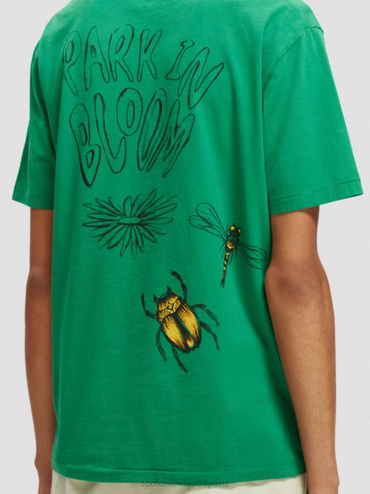 Scotch & Soda Hommes t-shirt délavé à motif artistique amazone vêtements 4HB4447