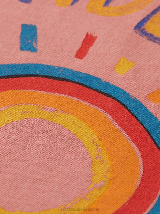 Scotch & Soda Hommes t-shirt délavé à motif artistique flamant vêtements 4HB4448