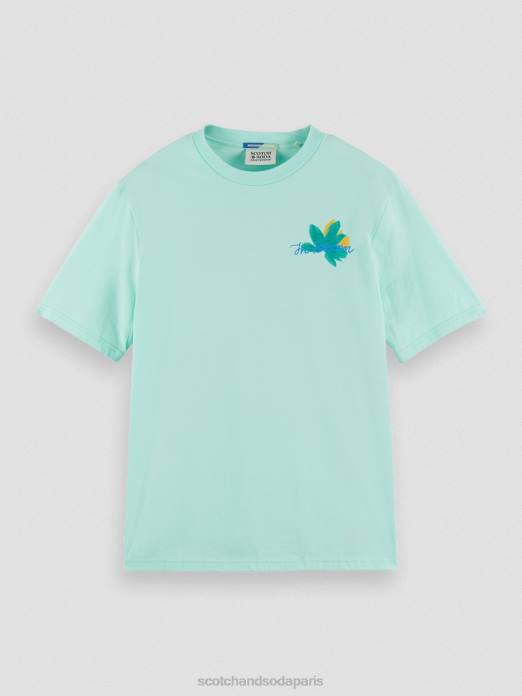 Scotch & Soda Hommes t-shirt en coton bio à motif artistique baie vêtements 4HB4349