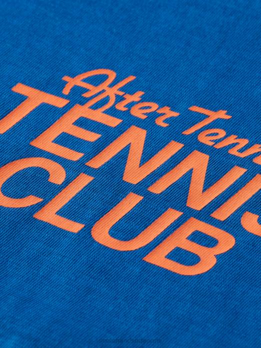 Scotch & Soda Hommes t-shirt graphique coupe décontractée Bleu Riviera vêtements 4HB4456