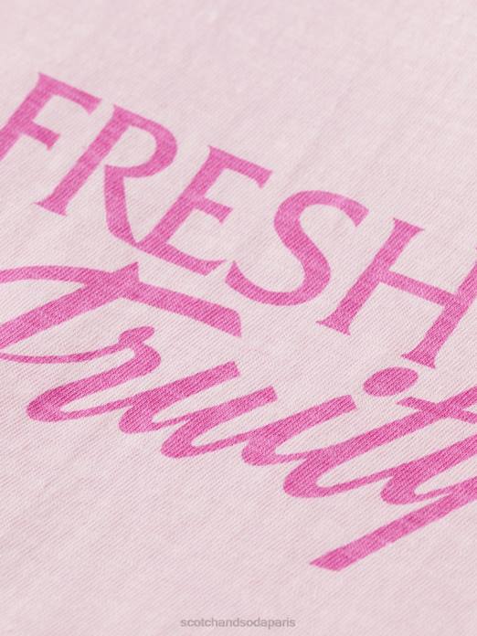 Scotch & Soda Hommes t-shirt graphique coupe décontractée pierre rose vêtements 4HB4455