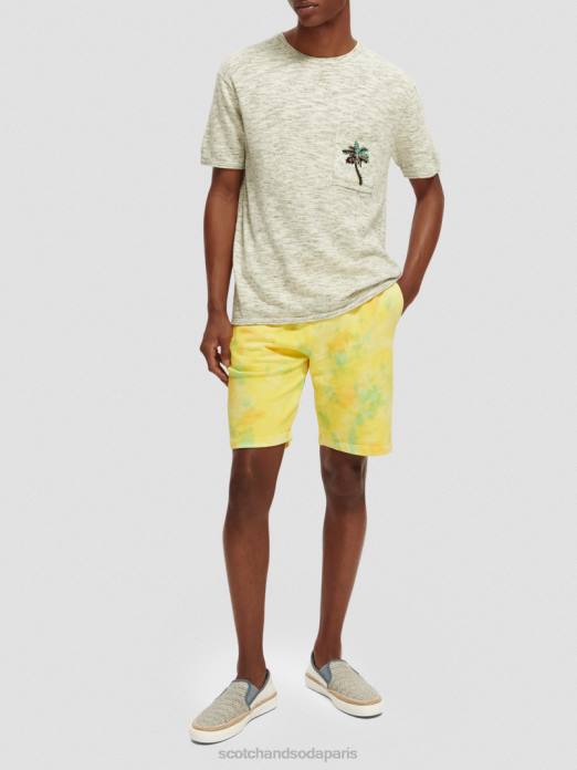 Scotch & Soda Hommes t-shirt imprimé à poches mélangées mélange d'armée vêtements 4HB4415