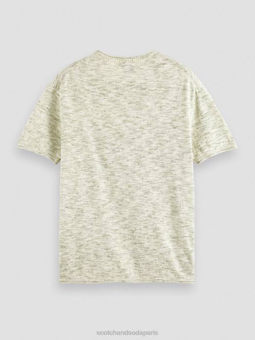 Scotch & Soda Hommes t-shirt imprimé à poches mélangées mélange d'armée vêtements 4HB4415