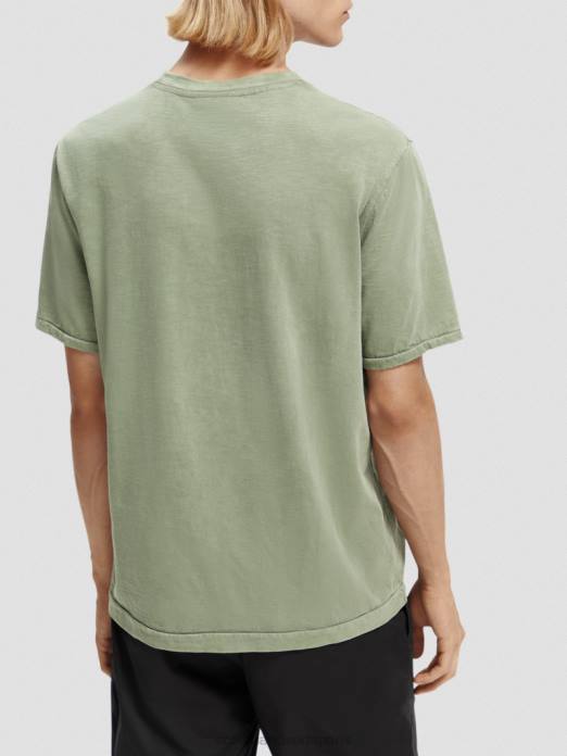 Scotch & Soda Hommes t-shirt à motif artistique en jersey biologique kaki vêtements 4HB4365