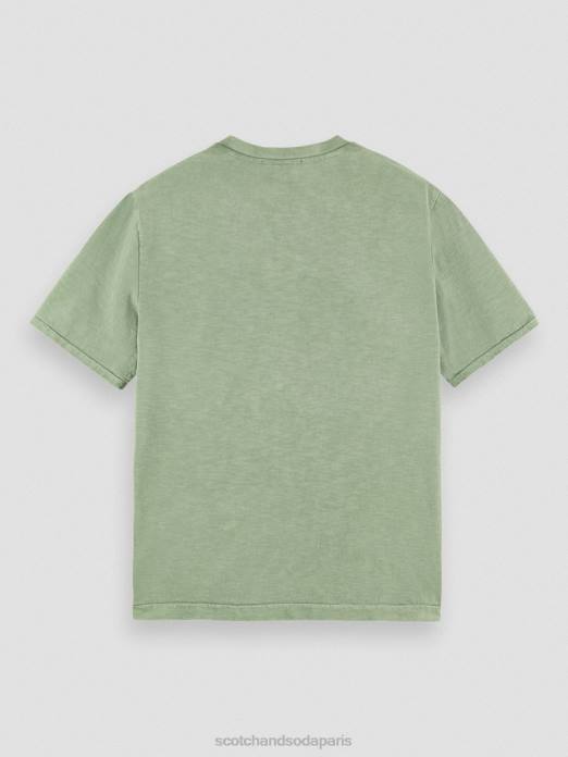 Scotch & Soda Hommes t-shirt à motif artistique en jersey biologique kaki vêtements 4HB4365