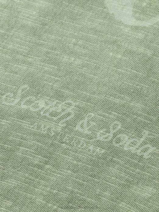 Scotch & Soda Hommes t-shirt à motif artistique en jersey biologique kaki vêtements 4HB4365