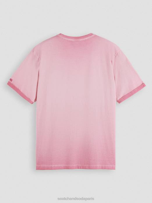 Scotch & Soda Hommes t-shirt à motif artistique teint à froid cerise vêtements 4HB4377