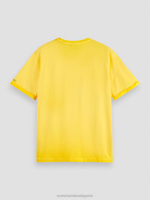 Scotch & Soda Hommes t-shirt à motif artistique teint à froid soleil vêtements 4HB4375