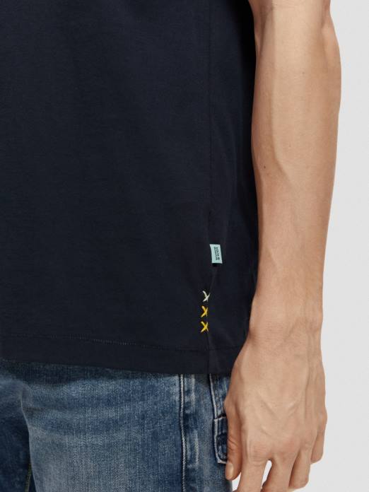 Scotch & Soda Hommes t-shirt à motif brodé marine vêtements 4HB4393