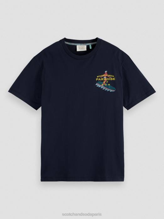Scotch & Soda Hommes t-shirt à motif brodé marine vêtements 4HB4393