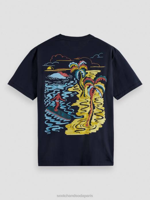 Scotch & Soda Hommes t-shirt à motif brodé marine vêtements 4HB4393