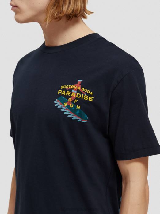 Scotch & Soda Hommes t-shirt à motif brodé marine vêtements 4HB4393