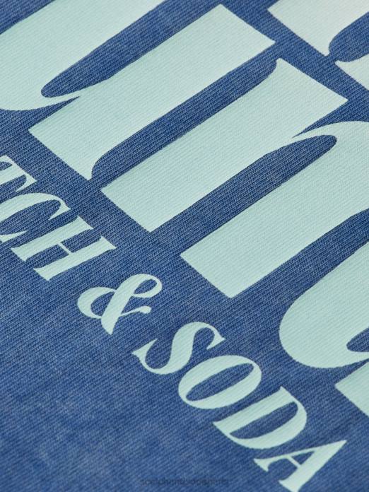 Scotch & Soda Hommes t-shirt à motif imprimé coupe classique teint en pièce Marin vêtements 4HB4354