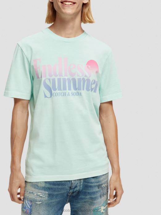 Scotch & Soda Hommes t-shirt à motif imprimé coupe classique teint en pièce baie vêtements 4HB4358