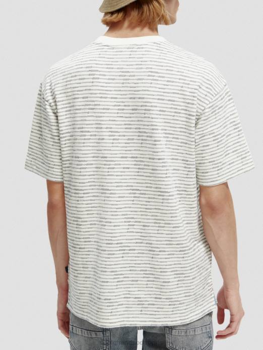 Scotch & Soda Hommes t-shirt à poche en coton biologique rayé combiner un vêtements 4HB4396