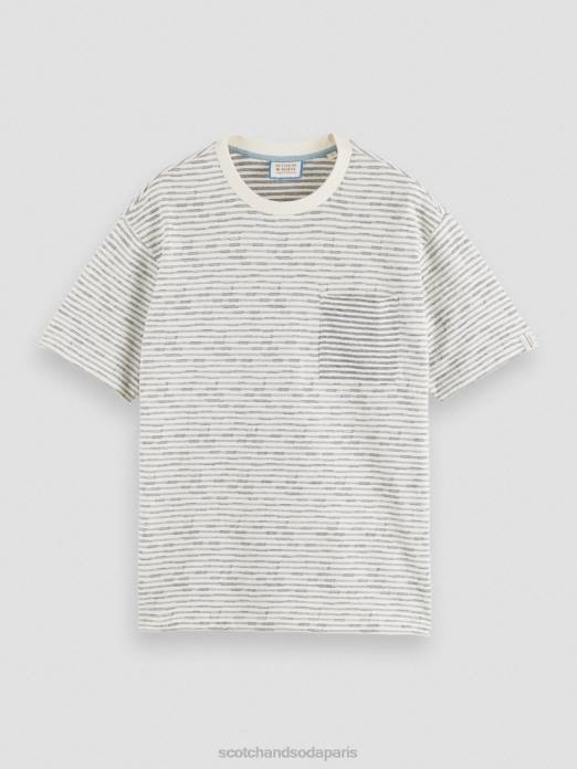 Scotch & Soda Hommes t-shirt à poche en coton biologique rayé combiner un vêtements 4HB4396