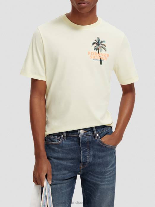 Scotch & Soda Hommes t-shirt ras du cou à motif artistique banane vêtements 4HB4382