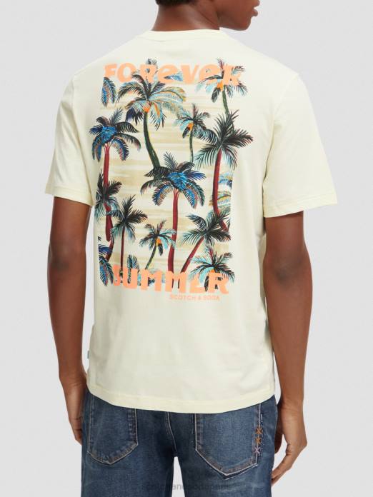 Scotch & Soda Hommes t-shirt ras du cou à motif artistique banane vêtements 4HB4382